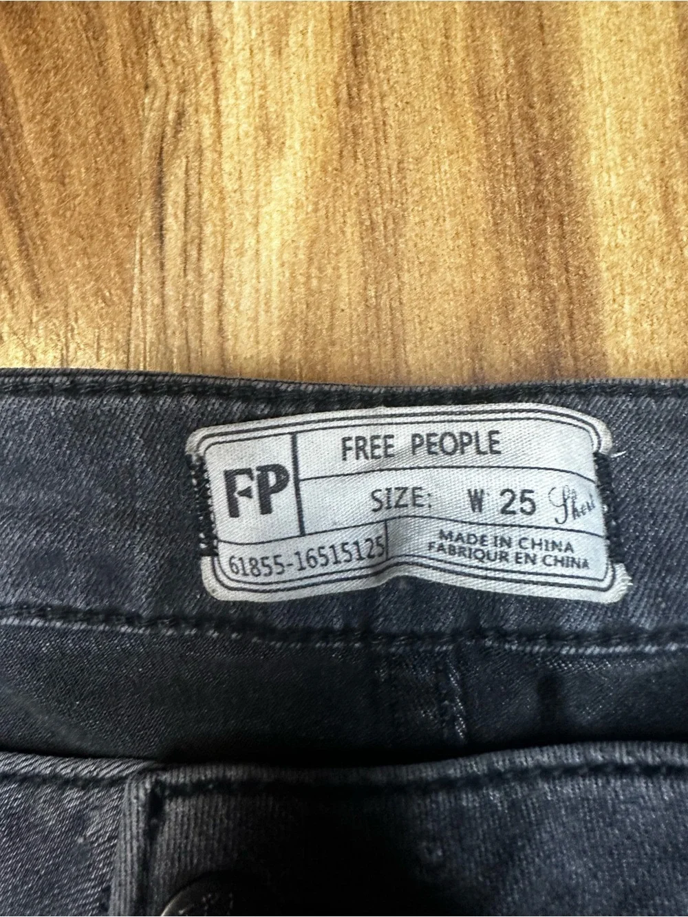 Free People Black Super Flare Bell Bottom Jeans Women’s 25 Raw Hem Stretch Boho